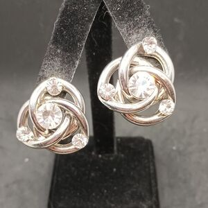 Silver Swirl Knot Earrings with Intricate Design